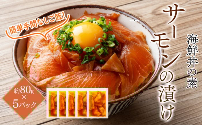 
            高知の海鮮丼の素「サーモンの漬け」約80g×5パック/サーモン 漬け丼 海鮮 刺身 高知【興洋フリーズ株式会社】 [ATBX087]
          