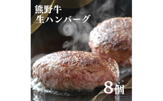 
特選黒毛和牛 熊野牛 生ハンバーグ８個【mtf106A】
