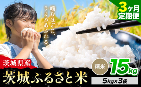 【3か月定期便】米 茨城 ふるさと米 精米 15kg《申込月の翌月より出荷開始》米 お米 白米
