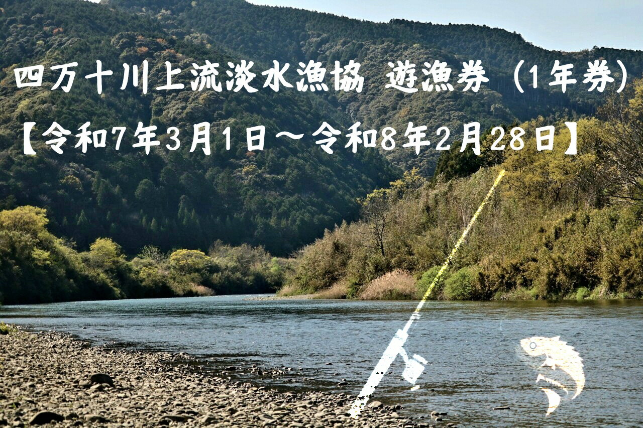【ふるさと納税】四万十町上流淡水漁協遊漁券（1年券・網漁一般）【令和7年3月1日～令和8年2月28日】／Esj-47k