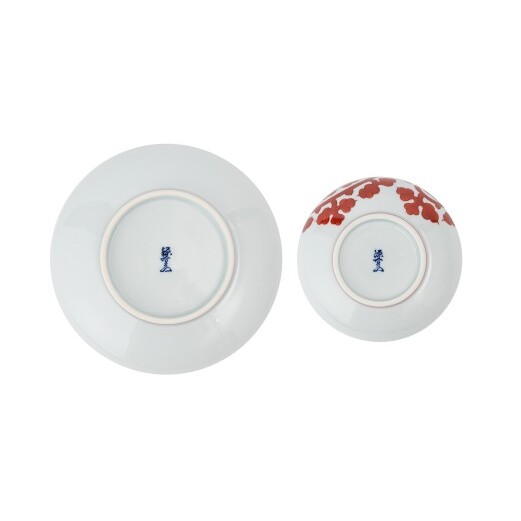 有田焼 赤絵唐草文 組皿 お皿と取鉢のセット【源右衛門窯】器 食器 うつわ 和食器 皿 スープ 鉢 小鉢 ボウル スープ碗 汁碗 染付 機能美 古伊万里 伝紋文様 唐草 からくさ 手描き 多用鉢 お皿
