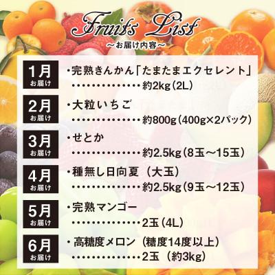 ふるさと納税 宮崎市 【発送月固定定期便】宮崎の旬なくだものをお届け!至極くだもの定期便全6回 |  | 01