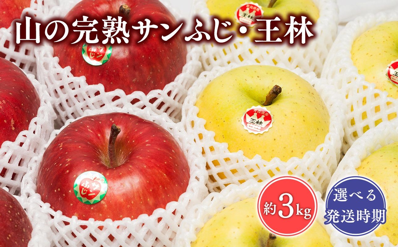 
            ≪選べる発送時期≫山の完熟サンふじ・王林合計約3kg【青森県 平川市 吹田りんご園】王林 おうりん サンふじ ふじ りんご リンゴ アップル 果物 くだもの フルーツ 平川市産 完熟りんご 
          