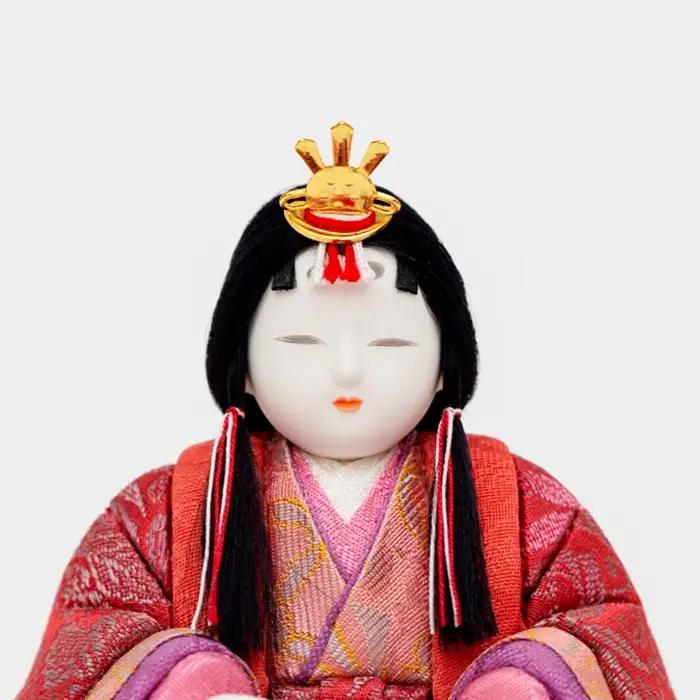 木目込みひな人形 | お雛さま ひなまつり 雛人形 飾り物 置物 有職衣裳 コンパクト インテリアに馴染む モダン 女の子 イベント 飾り 秋田杉 麻の葉 模様 埼玉県 越谷市