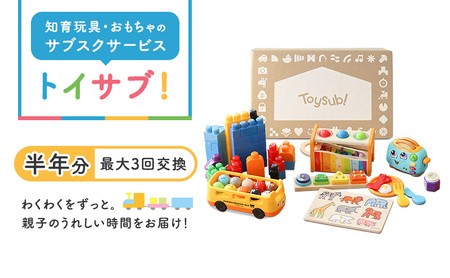 おもちゃ サブスク トイサブ！ 半年利用コース 赤ちゃん 女の子 男の子 子供 キッズ 幼児 知育玩具 知育 玩具 体験 サービス チケット 券 利用券 体験チケット ギフトチケット ギフト ギフト券 体験ギフト 贈答 プレゼント 千葉 千葉県 千葉市