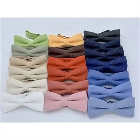 クラバットユキジ製　デニム蝶ネクタイ(クリームイエロー)_装飾品・工芸品 ネクタイ・ベルト 服飾小物 _【1095857】