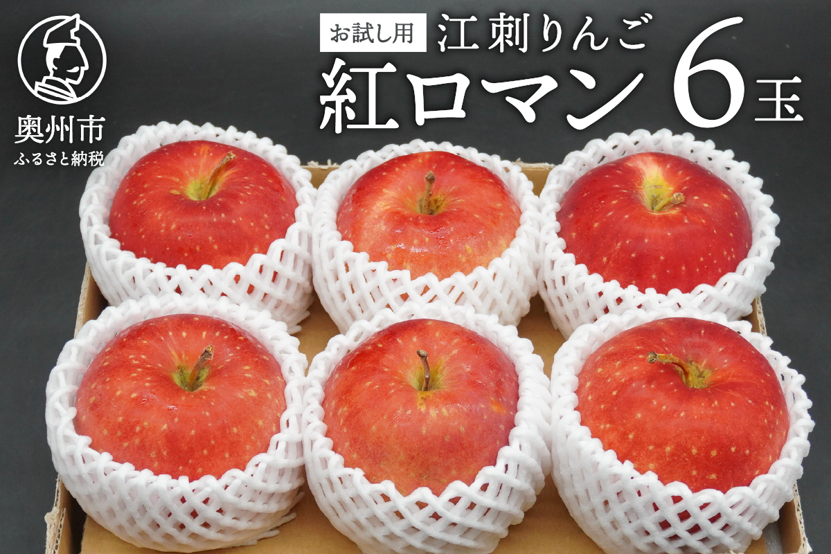 お試し用 江刺りんご「紅ロマン」6玉 離島配送不可[AQ089]