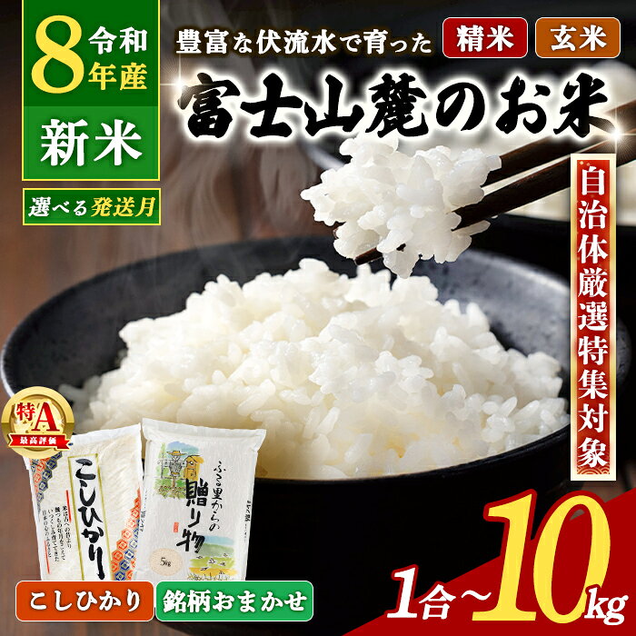 【ふるさと納税】＼最短翌日発送／ 自治体厳選特集対象！ 高評価 ★4.86 新米 令和8年産 コシヒカリ 銘柄おまかせ【選べる 種類・発送月】お試し 1合 5合 5kg 10kg ＜ 厳選 特A 精米 玄米 限定品 ＞ 米 お米 令和8年産 特A コシヒカリ 白米 国産 すぐ 届く スピード発送