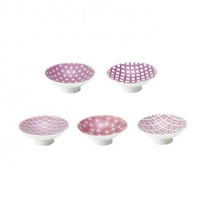 ふるさと納税 多治見市 【伝統模様】【美濃焼】『ピンクラスター』平盃5枚揃　ボックスギフト