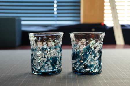 ガラス作品 藍遊ナナコグラスセット グラス２個組