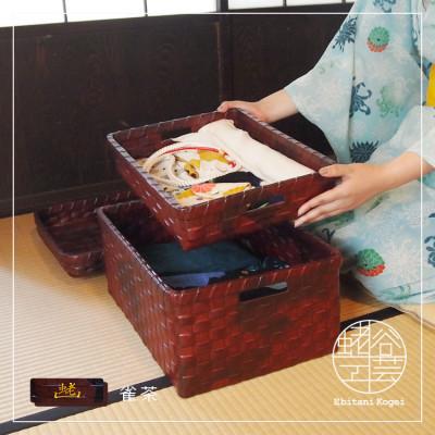 ふるさと納税 湖南市 二段式箱(大)【栗色】 |  | 02