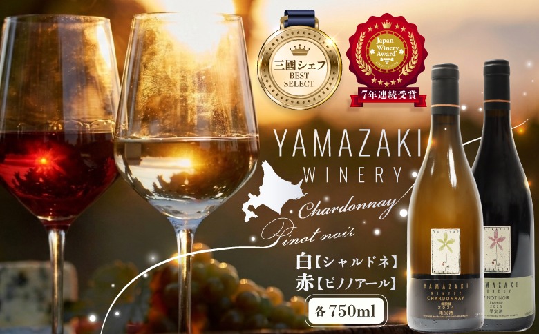 三國シェフ推奨！山崎ワイン(赤・白２本セット)各750ml【02002】