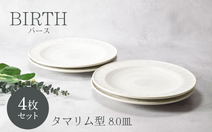 
            【美濃焼】バース タマリム型 8.0皿 4枚セット 美濃焼【カネ定製陶】 [MEI046]
          