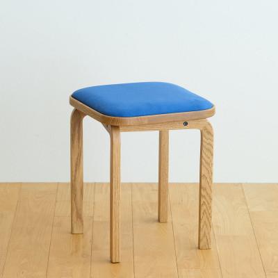 ふるさと納税 府中市 府中市の家具　コッコスツール　オーク材/生地:ラムース(マリンブルー)(組み立て式)