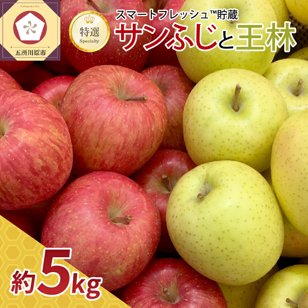 【ふるさと納税】【発送時期が選べる】りんご 春 の サンふじ 王林 特選 5kg スマートフレッシュ TM貯蔵 フルーツ 果物 送料無料 産地直送 青森 五所川原市