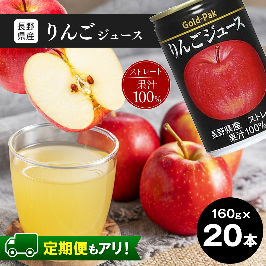 【ふるさと納税】 果汁 100％ りんご ジュース セット 20本 ( 各 160g ) 長野県産りんご | ストレート 長野県産 林檎 アップル ジュース 缶ジュース 飲料 ドリンク 飲み物 長期保管 長野県 松本市 ふるさと納税 定期便