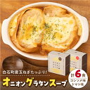 【ふるさと納税】【美味しく時短！】白石産玉ねぎの オニオングラタンスープ 2種セット【ギフト箱入り】【りんふぁーむ】 [ICN005]