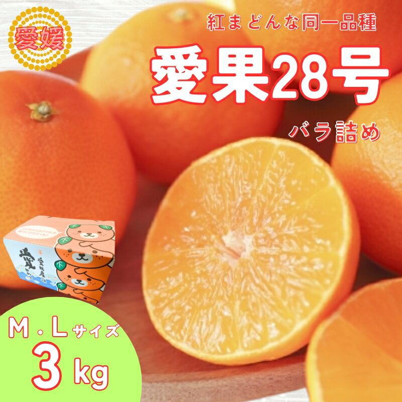【ふるさと納税】【2026年先行予約】 みかん 愛果28号 3kg MLサイズ バラ詰め 紅まどんな同一品種 【2026年12月以降順次発送予定】 みきゃん箱 愛媛 数量限定 愛媛県産 人気 柑橘 フルーツ 国産 おすすめ 伊予市｜B533