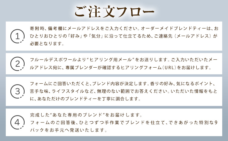 オリジナルブレンドティー 9パックセット fleur d'espoir《30日以内に出荷予定(土日祝除く)》岡山県 笠岡市 ハーブ オーダーメイド 紅茶 ティーパック エディブルフラワー