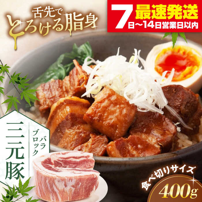 【ふるさと納税】平田牧場 バラ ブロック 400g 《喜茂別町》【平田牧場】 肉 豚肉 バラ ブロック 煮豚 酢豚 煮物 冷凍 冷凍配送 北海道 平田牧場 三元豚 [AJAP169] 6000 6000円 6千円