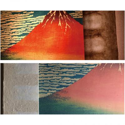 ふるさと納税 あわら市 越前和紙を使った額縁「和紙ック」と絵画作品　葛飾北斎「冨嶽三十六景 凱風快晴」LED照明付き |  | 01