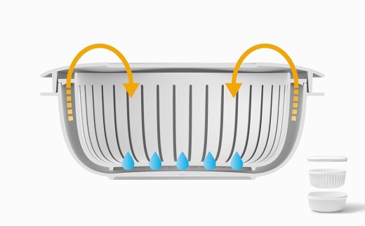 蒸気であたためる冷凍ごはん容器　6個組【5色から好きなカラーを選べる】グレー  / 奈良県 葛城市 容器 プラスチック ライクイット 冷凍ご飯 ザル型【like092-4】_イメージ4
