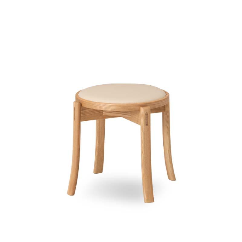 【ふるさと納税】旭川家具 カンディハウス ルントオム スツール（座張） 北海道タモNF／RK-NL_00467 | 国産家具 スツール ダイニング スタッキング 椅子 いす 単品 木製 革張り 無垢材 おしゃれ インテリア 家具 旭川市 北海道ふるさと納税 北海道 送料無料