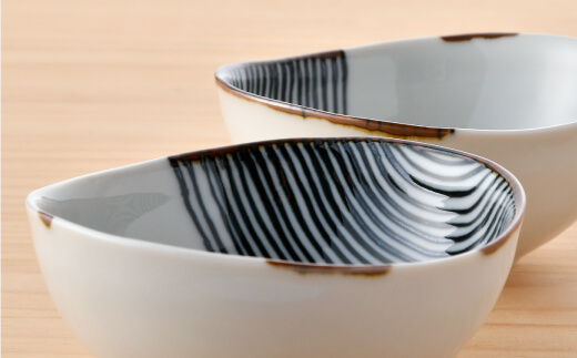 【波佐見焼】ハーフラインシリーズ ボール（小） 5点セット 小皿 取り皿 食器【まるしん】 [WD25]