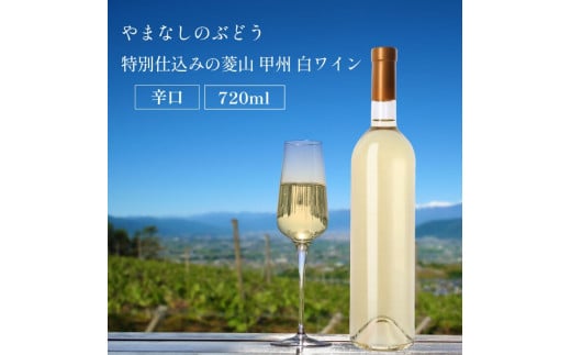 山梨 甲州 菱山 甲州種で造る手絞り甲州ワイン 白ワイン 辛口 1本 720ml ラベルレス（VYD）B-938