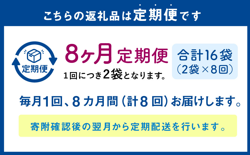 【1ヶ月毎8回定期便】パクパクおこめパンケーキミックス（プレーン）スタンドパック 計16パック （2パック×8回）
