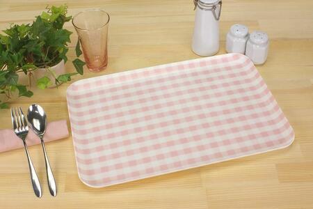 【イエロー×ピンク2枚組】 タツクラフト SR トレー L 39cm ミルキーチェック