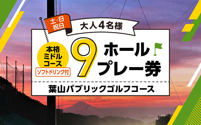 
            葉山パブリックゴルフコース  土日祝日大人４名様９ホールプレー券（1ソフトドリンク付） / スポーツ ミドルコース 神奈川県 葉山町【(株)葉山産業】 [ASAS004]
          