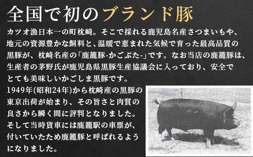 鹿籠豚しゃぶしゃぶ用【合計1kg】 枕崎産黒豚 B3-8【配送不可地域：離島】