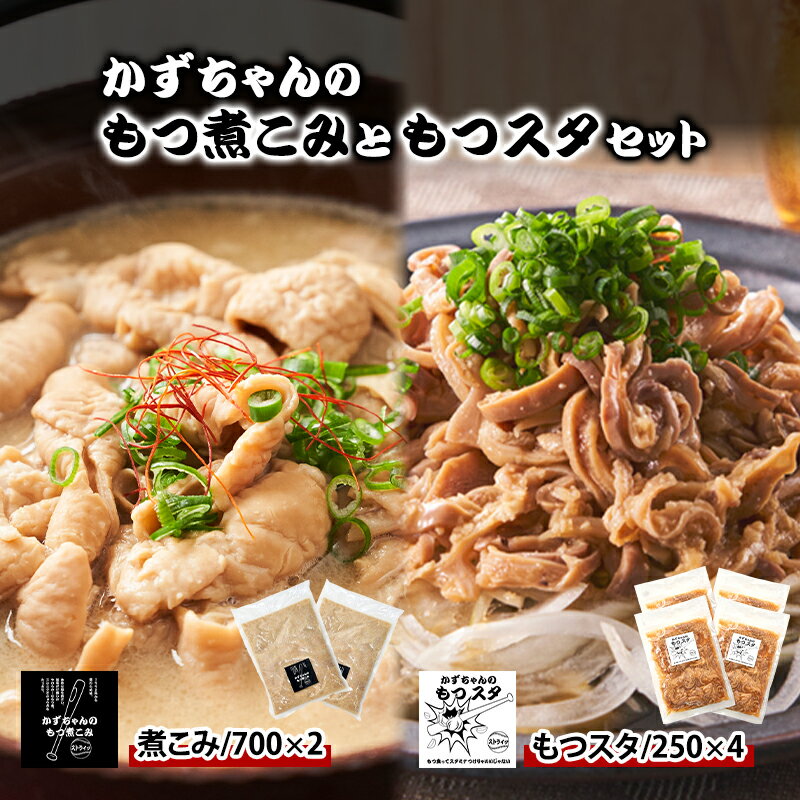 【ふるさと納税】かずちゃんのもつ煮こみともつスタセット【700g×2袋，250g×4袋】惣菜 千葉県 千葉市 お取り寄せグルメ 球場グルメ 球場名物 おかず おつまみ 酒の肴 国産豚 ホルモン もつ 本格的　お届け：2025年10月1日～2026年3月31日まで