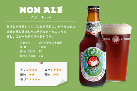 常陸野ネスト ノン・エール8本セット 麦芽 ノンアルコール・エール 飲料 ノン・エール 0.3% 330ml瓶×8本組 茨城県 ビールテイスト飲料 ノンアルコールビール 炭酸飲料 木内酒造 ギフト 贈