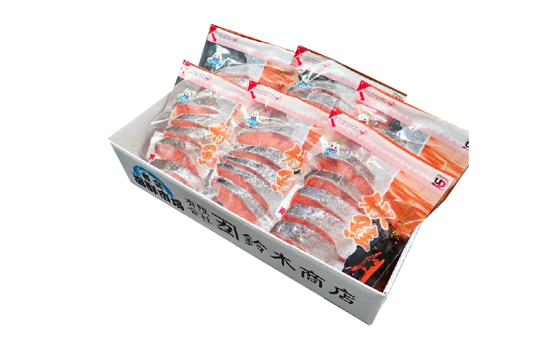 根室海鮮市場＜直送＞無添加甘塩天然秋鮭5切×6P(計30切、約1.5kg) A-28006