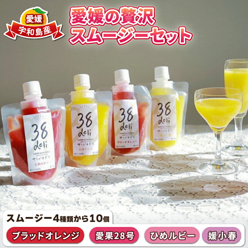 【ふるさと納税】 ＼10営業日以内発送／ スムージー 贅沢 4種 10個 詰め合わせ セット コバヤ 果汁100% 果汁 ブラッドオレンジ モロ オレンジ 愛果28号 愛果 媛小春 高級 希少 果物 くだもの 蜜柑 みかん フルーツ デザート スイーツ 飲料 朝食 国産 愛媛 宇和島 J020-059004
