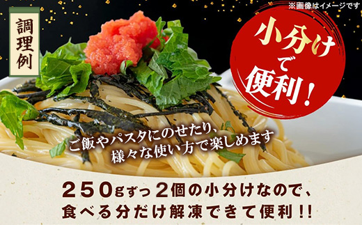 訳あり 無着色 辛子明太子 小切 250g×2 計500g【配送不可地域：離島】