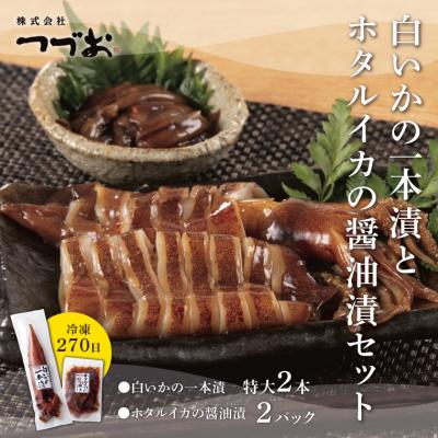 ふるさと納税 鳥取市 白いかの一本漬とホタルイカの醤油漬セット