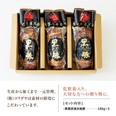 ふるさと納税 南さつま市 【父の日ギフト】鹿児島県産 黒豚の炭焼き焼豚3本セット 焼き豚 チャーシュー 黒豚 煮豚 |  | 03