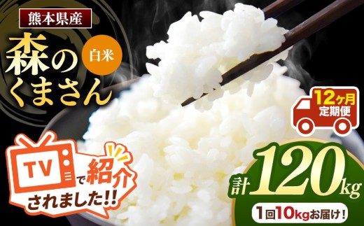【定期便12回】R7年産 熊本県産 白米 森のくまさん 選べる 内容量 10kg | お米 精米 白米 お米  10キロ お米 送料無料 お米 熊本 くまもと お米  熊本県  国産 KOKUSAN 国産米 熊本県 玉名市