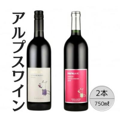ふるさと納税 笛吹市 アルプスワイン　ノアソビブレンドルージュ・メルロ　計2本セット 167-086