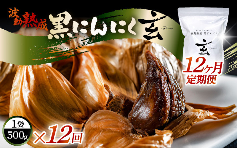 
            定期便 ≪12ヶ月連続お届け≫ 黒にんにく 500g × 12回 計6kg 止まらなくなるほど美味しい！波動 熟成 『玄』 【黒にんにく にんにく 贈答 ギフト お土産 国産】 [N-15301]
          