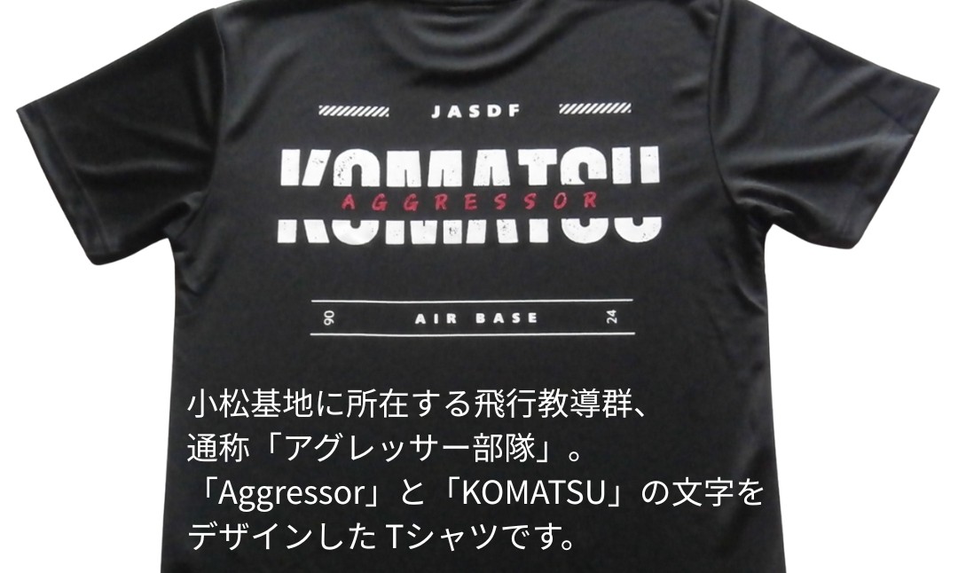 小松基地オリジナルアグレッサーTシャツ ガンメタ（Mサイズ）
