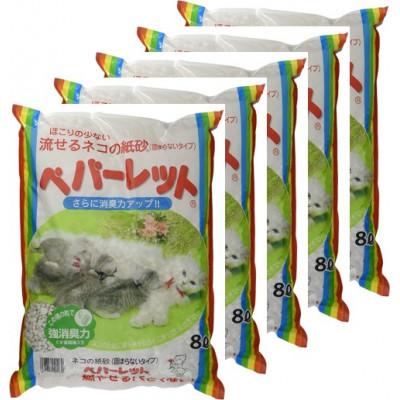 ふるさと納税 藤枝市 《ペパーレット》8L　トイレに流せる猫の紙砂【猫砂】　5袋