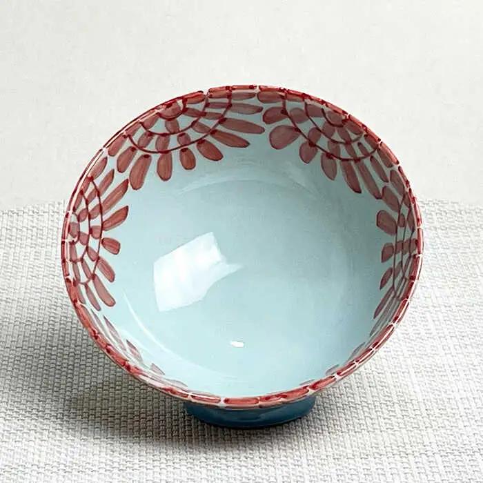 【波佐見焼】タコ唐草 夫婦 茶碗・ペア マグカップ・箸置き 青と赤 6個セット 食器 皿 【大新窯】 [DC84]  波佐見焼