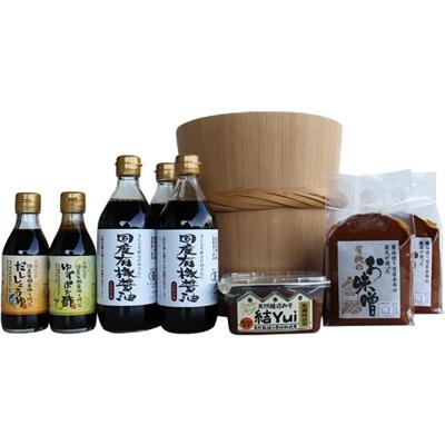 ふるさと納税 多可町 自然栽培味噌「結」と国産有機醤油、味噌、ゆずポン酢、だし醤油詰め合わせ　532