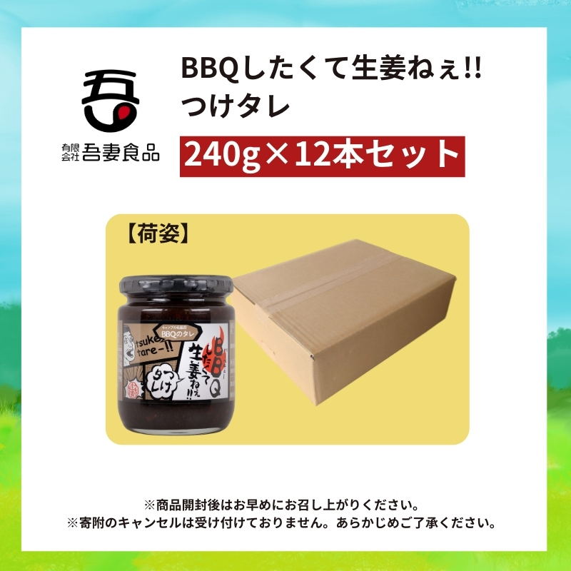 BBQしたくて生姜ねぇ!!つけタレ12本セット 【しょうが 国産 醤油漬け バーベキュー 焼肉 たれ ごはんのお供 お弁当 調味料 おつまみ 肴 薬味 隠し味 猪苗代町 福島県】_イメージ4