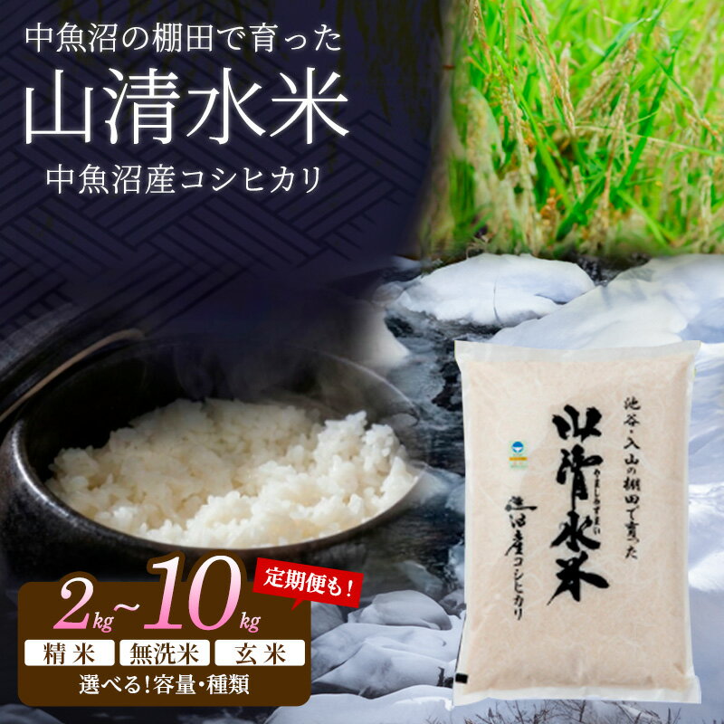 【ふるさと納税】令和7年産 令和8年産 先行予約 新潟県魚沼産コシヒカリ「山清水米」 選べる 精米 玄米 無洗米 2kg 3kg 5kg 10kg 定期便　お届け：2026年10月10日から、順次発送します。