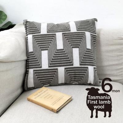 ふるさと納税 泉大津市 【2枚組】洗えるタスマニアラムウール混クッションカバー45×45cm ブラウン OTW-4545